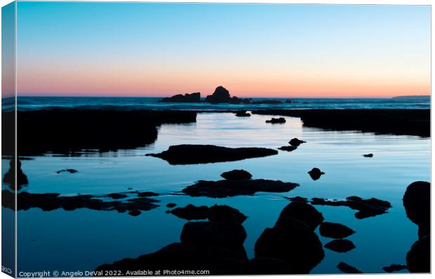 Purple in Gale Beach. Algarve  Canvas Print by Angelo DeVal