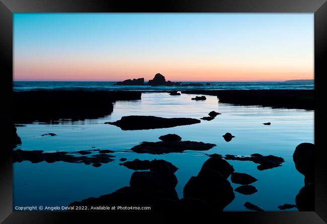 Purple in Gale Beach. Algarve  Framed Print by Angelo DeVal