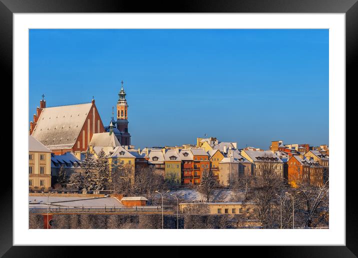 Winter Sunrise In Old Town Of Warsaw Framed Mounted Print by Artur Bogacki