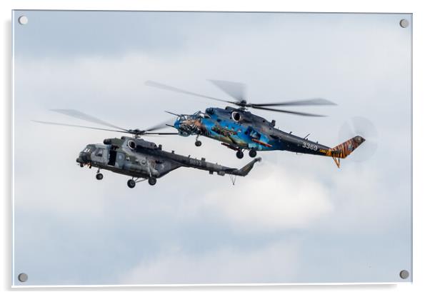 Mil Mi-24 Hind and Mil Mi-17 Hip Acrylic by J Biggadike