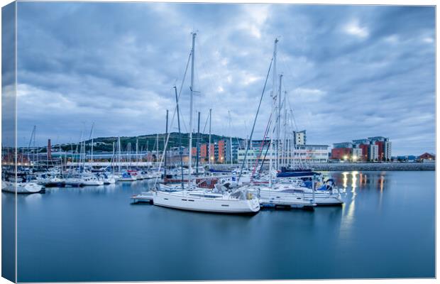 Boats at Swansea marina Canvas Print by Bryn Morgan