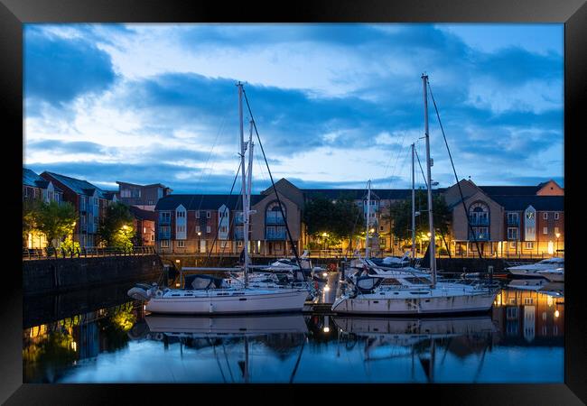 Boats at Swansea marina Framed Print by Bryn Morgan