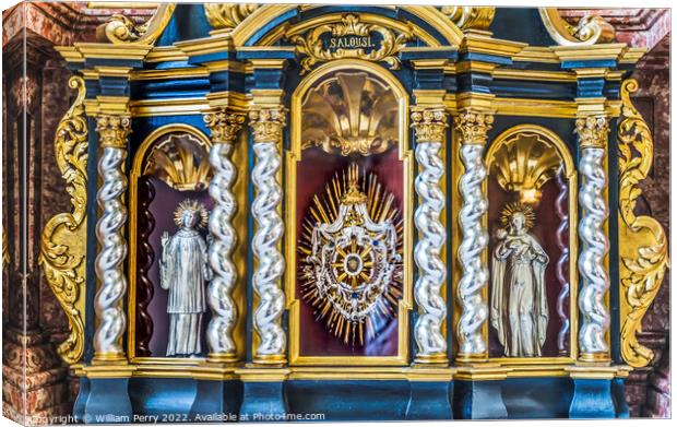 Golden Altar Jesuit Church Basilica Lucerne Switzerland  Canvas Print by William Perry