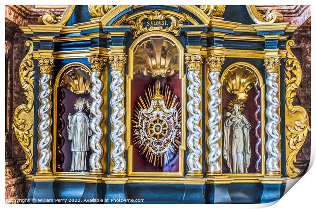Golden Altar Jesuit Church Basilica Lucerne Switzerland  Print by William Perry