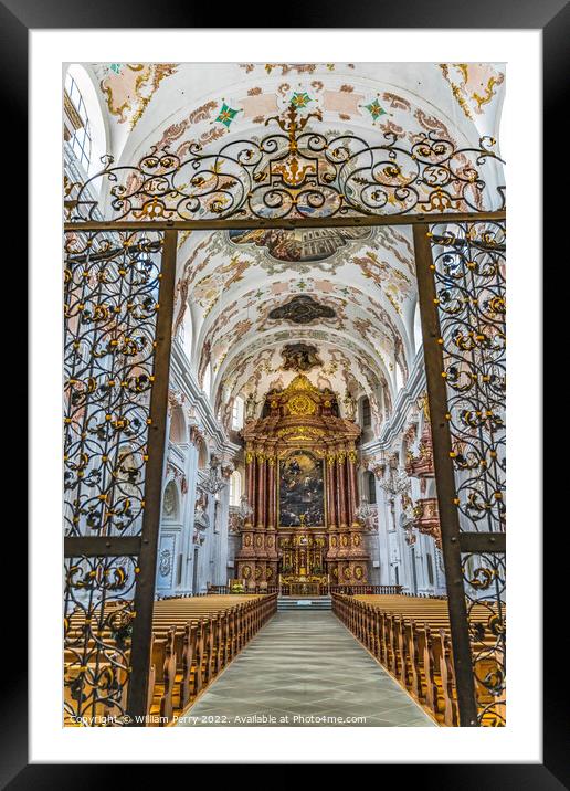 Gate Jesuit Church Basilica Altar Lucerne Switzerland  Framed Mounted Print by William Perry