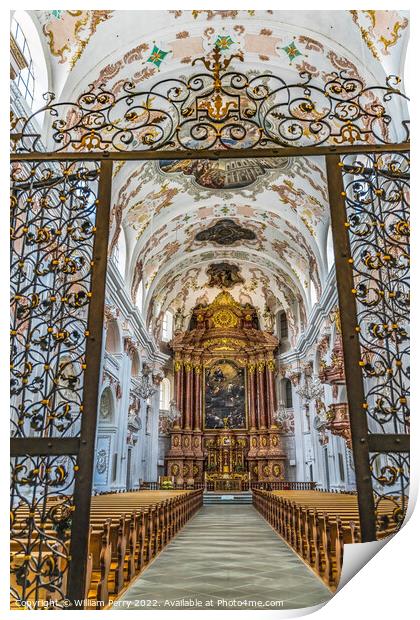 Gate Jesuit Church Basilica Altar Lucerne Switzerland  Print by William Perry