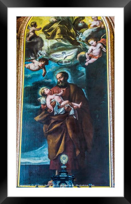 St Joseph Painting Jesuit Church Lucerne Switzerland Framed Mounted Print by William Perry