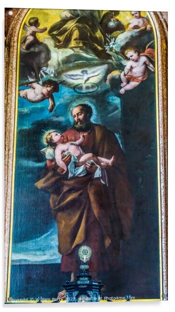 St Joseph Painting Jesuit Church Lucerne Switzerland Acrylic by William Perry