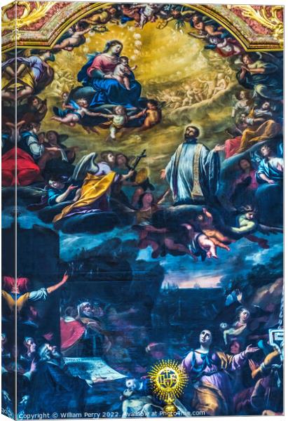 St Ignatius Painting Jesuit Church Basilica Lucerne Switzerland Canvas Print by William Perry