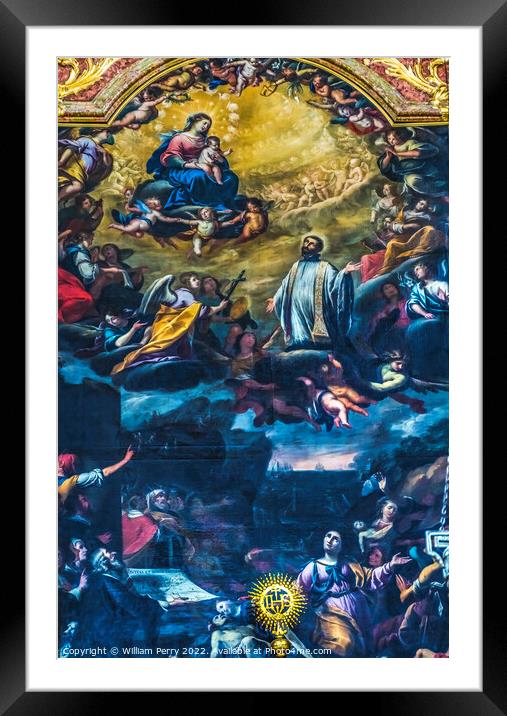 St Ignatius Painting Jesuit Church Basilica Lucerne Switzerland Framed Mounted Print by William Perry
