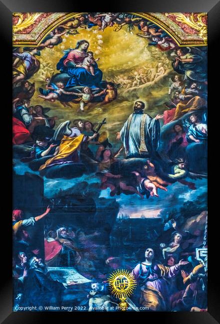 St Ignatius Painting Jesuit Church Basilica Lucerne Switzerland Framed Print by William Perry