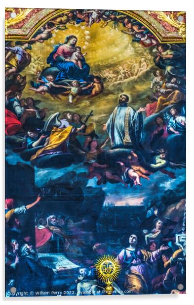 St Ignatius Painting Jesuit Church Basilica Lucerne Switzerland Acrylic by William Perry