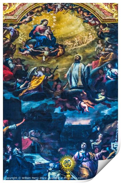 St Ignatius Painting Jesuit Church Basilica Lucerne Switzerland Print by William Perry