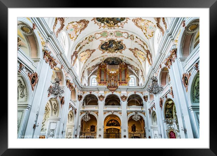 Organ Back Jesuit Church Basilica Lucerne Switzerland  Framed Mounted Print by William Perry
