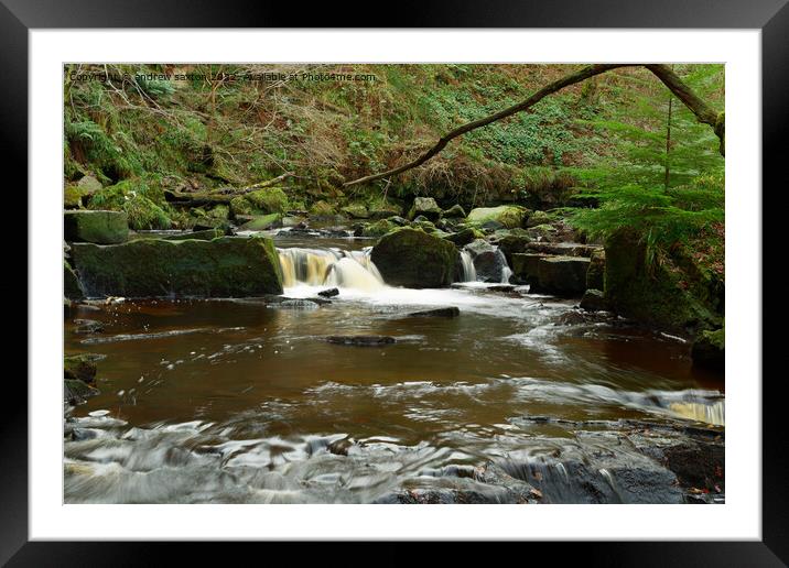 Goathland waters  Framed Mounted Print by andrew saxton