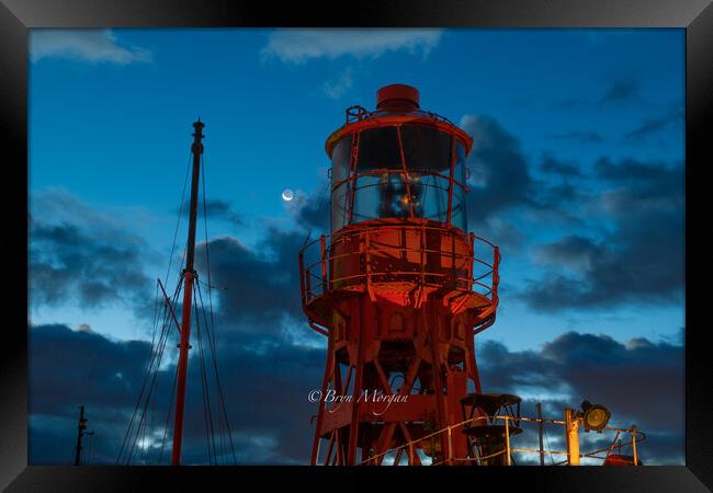The Helwick lightship at Swansea marina Framed Print by Bryn Morgan