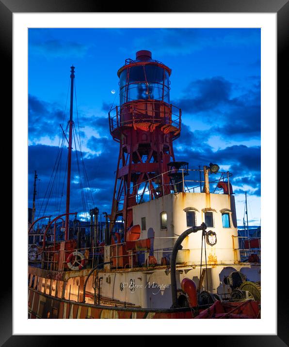 The Helwick lightship at Swansea marina Framed Mounted Print by Bryn Morgan