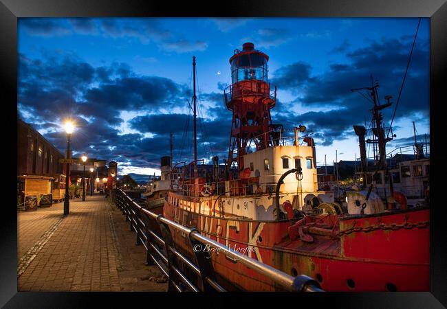 The Helwick lightship at Swansea marina Framed Print by Bryn Morgan