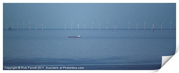 Blackpool offshore wind farm Print by Rick Parrott