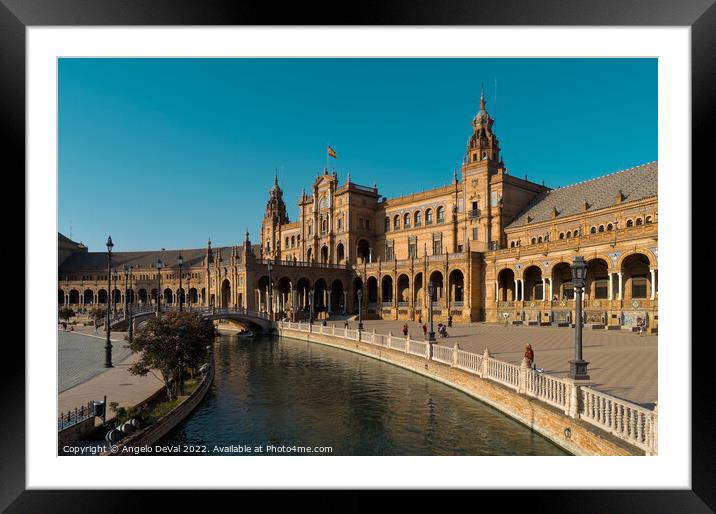 Spain Square Bridge View Framed Mounted Print by Angelo DeVal
