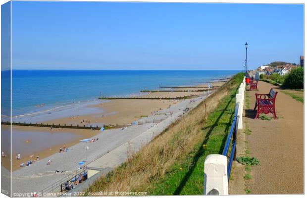Sheringham Cliff top Promenade Canvas Print by Diana Mower