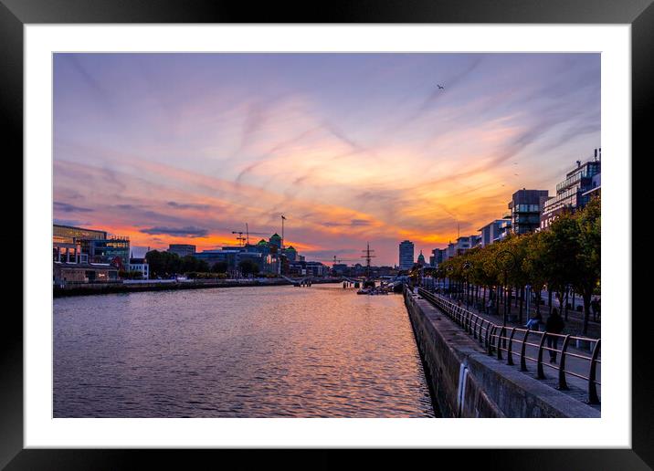 Dublin Sunset Framed Mounted Print by chris smith