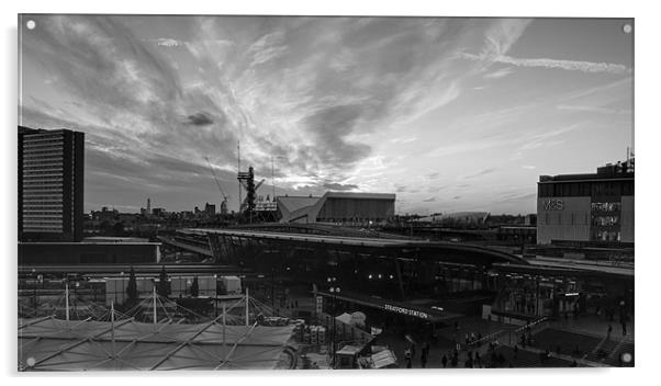 2012 Olympic park sunset Acrylic by David French
