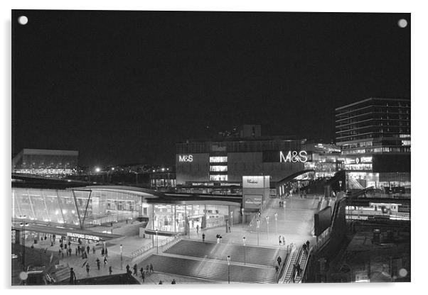 Westfield Shopping City bw Acrylic by David French