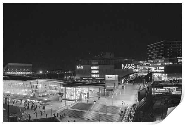Westfield Shopping City bw Print by David French