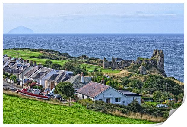 Dunure Castle, South Ayrshire Print by Allan Durward Photography