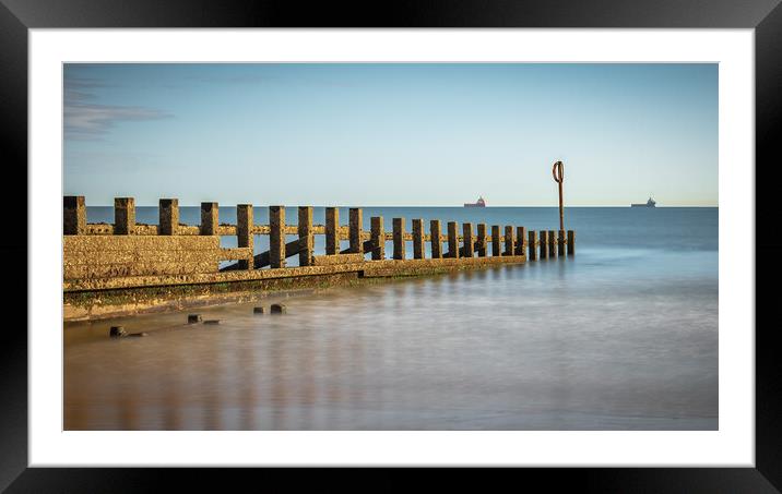 Majestic Groyne at Aberdeen Beach Framed Mounted Print by DAVID FRANCIS