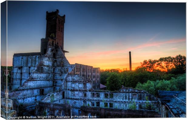 Sunset Mill Canvas Print by Nathan Wright