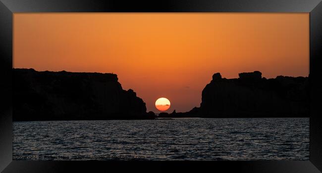 Sunset over Greece Framed Print by Richie Miles