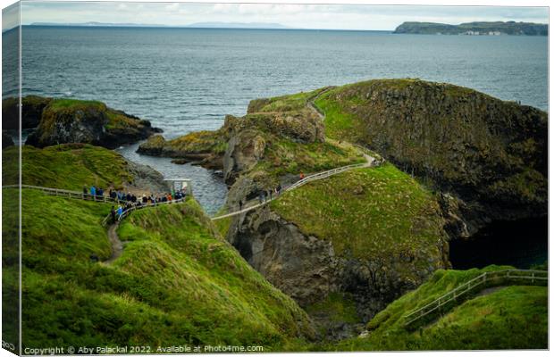 Carrick-a-Rede Rope Bridge Canvas Print by Aby Palackal