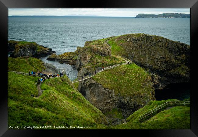 Carrick-a-Rede Rope Bridge Framed Print by Aby Palackal
