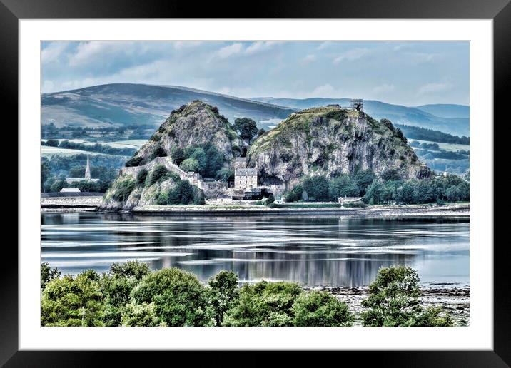 Dumbarton Rock Across The Clyde Framed Mounted Print by Valerie Paterson