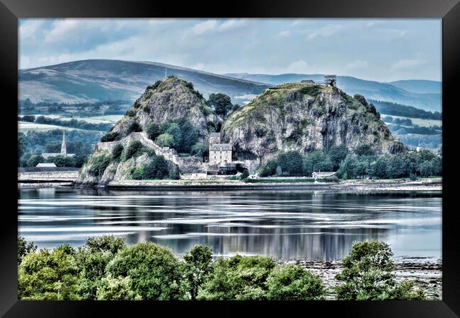 Dumbarton Rock Across The Clyde Framed Print by Valerie Paterson