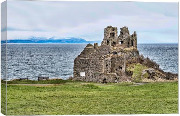 Dunure Castle Ayrshire Canvas Print by Valerie Paterson