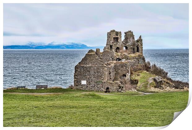 Dunure Castle Ayrshire Print by Valerie Paterson