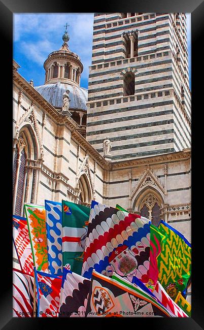 Siena flags Framed Print by Colin Chipp