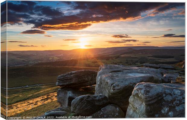 Sunset in the Peak district 770 Canvas Print by PHILIP CHALK
