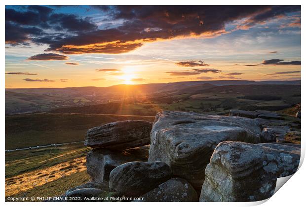 Sunset in the Peak district 770 Print by PHILIP CHALK