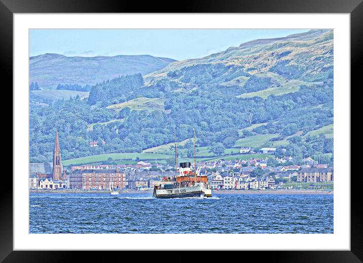 PS Waverley steaming Largs to Millport (abstract) Framed Mounted Print by Allan Durward Photography