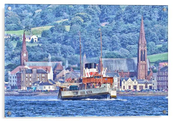 Waverley en route Largs to Millport (abstract) Acrylic by Allan Durward Photography