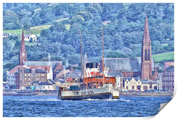 Waverley en route Largs to Millport (abstract) Print by Allan Durward Photography