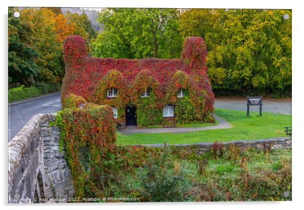 Llanrwst Tea Rooms in Autumn Acrylic by Paul Madden