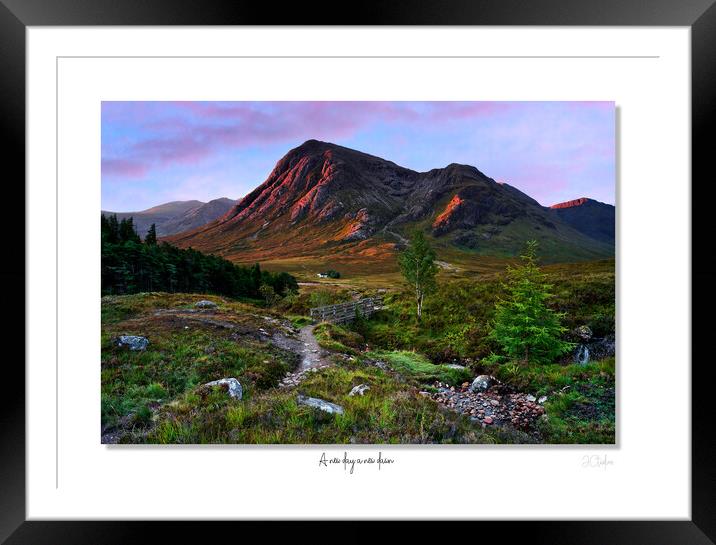 A new day a new dawn Glencoe , Scotland, Highlands Framed Mounted Print by JC studios LRPS ARPS