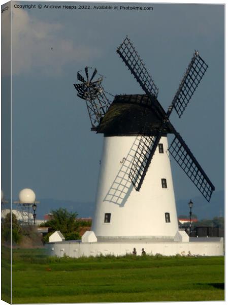 Majestic Ashton Windmill by the Coast Canvas Print by Andrew Heaps