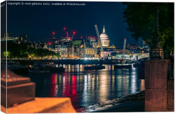 London St Paul's Cathedral from the South Bank Canvas Print by mick gibbons