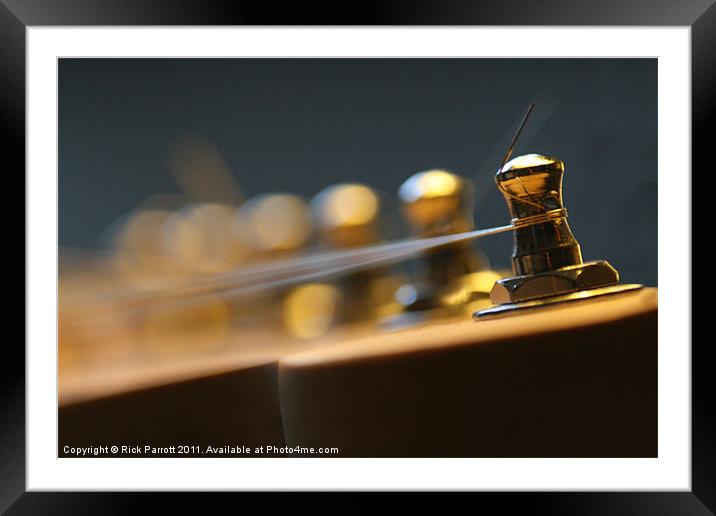 Guitar Tuning Peg Close Up Framed Mounted Print by Rick Parrott